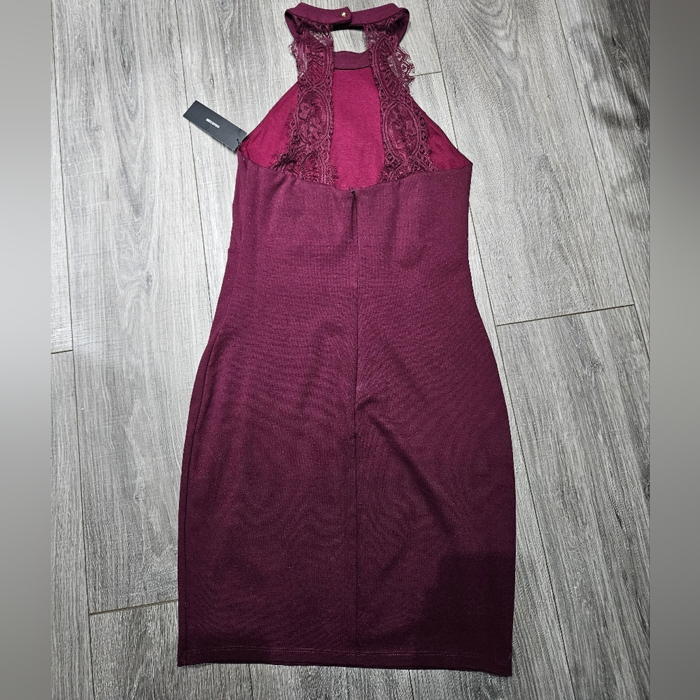 Lulu’s Endlessly Alluring Plum Purple Lace Open Back Bodycon Dress size M new - Picture 4 of 10